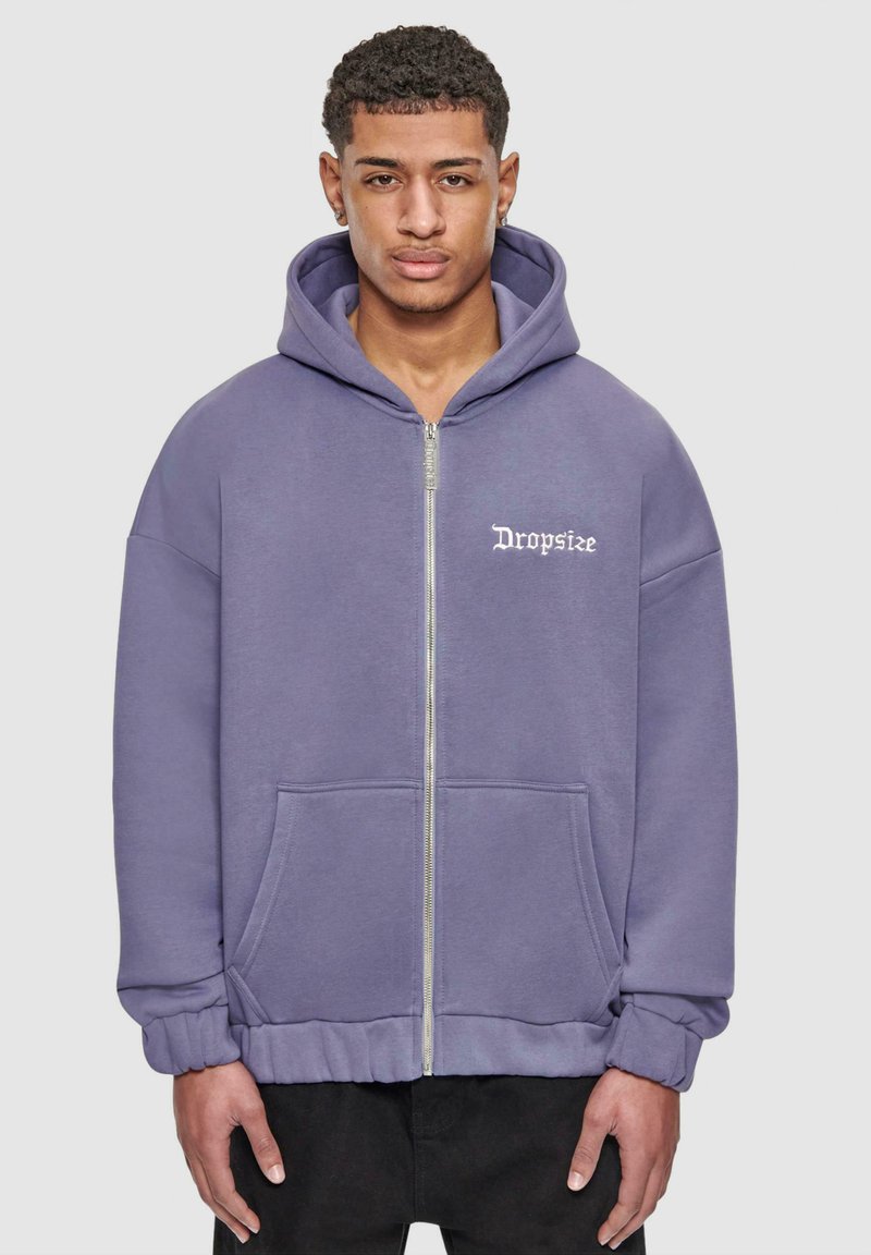 Dropsize SUPER HEAVY BLANK ZIP - Zip-up sweatshirt - blue granite