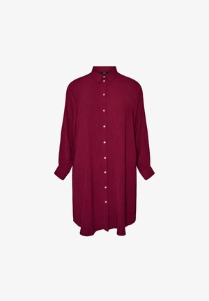 Zizzi, LANGES HEMD MIT EINER LEICHTEN TEXTUR - Abito a camicia - rot