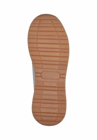 Semelle de chaussure en caoutchouc de couleur marron clair avec un motif en grille en relief et des lignes surélevées pour l'adhérence. Taille indiquée comme 37.