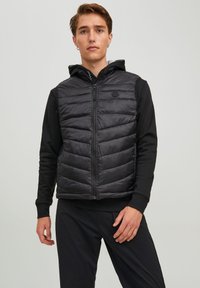 Jack & Jones - HERO BODYWARMER COLLAR - Bodywarmer - black Miniatuurafbeelding 1