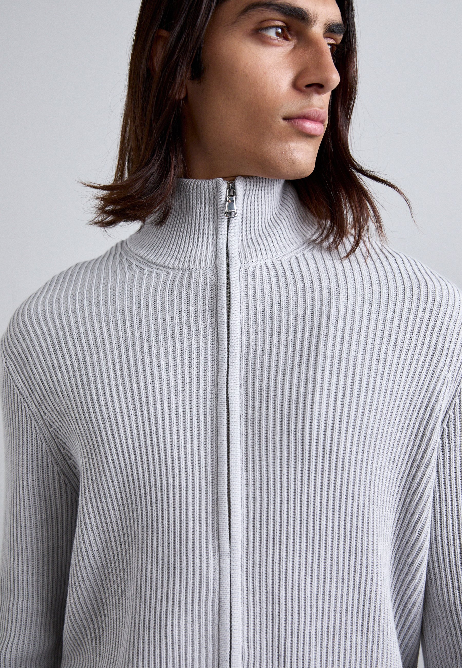 J.LINDEBERG ALEXIS FULL ZIP CARDIGAN - Cardigan - light grey