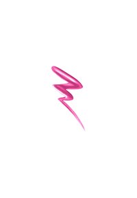 Eyeliners liquides fuchsia avec une forme zigzag fluide. Texture lisse et finition brillante sur un fond blanc.