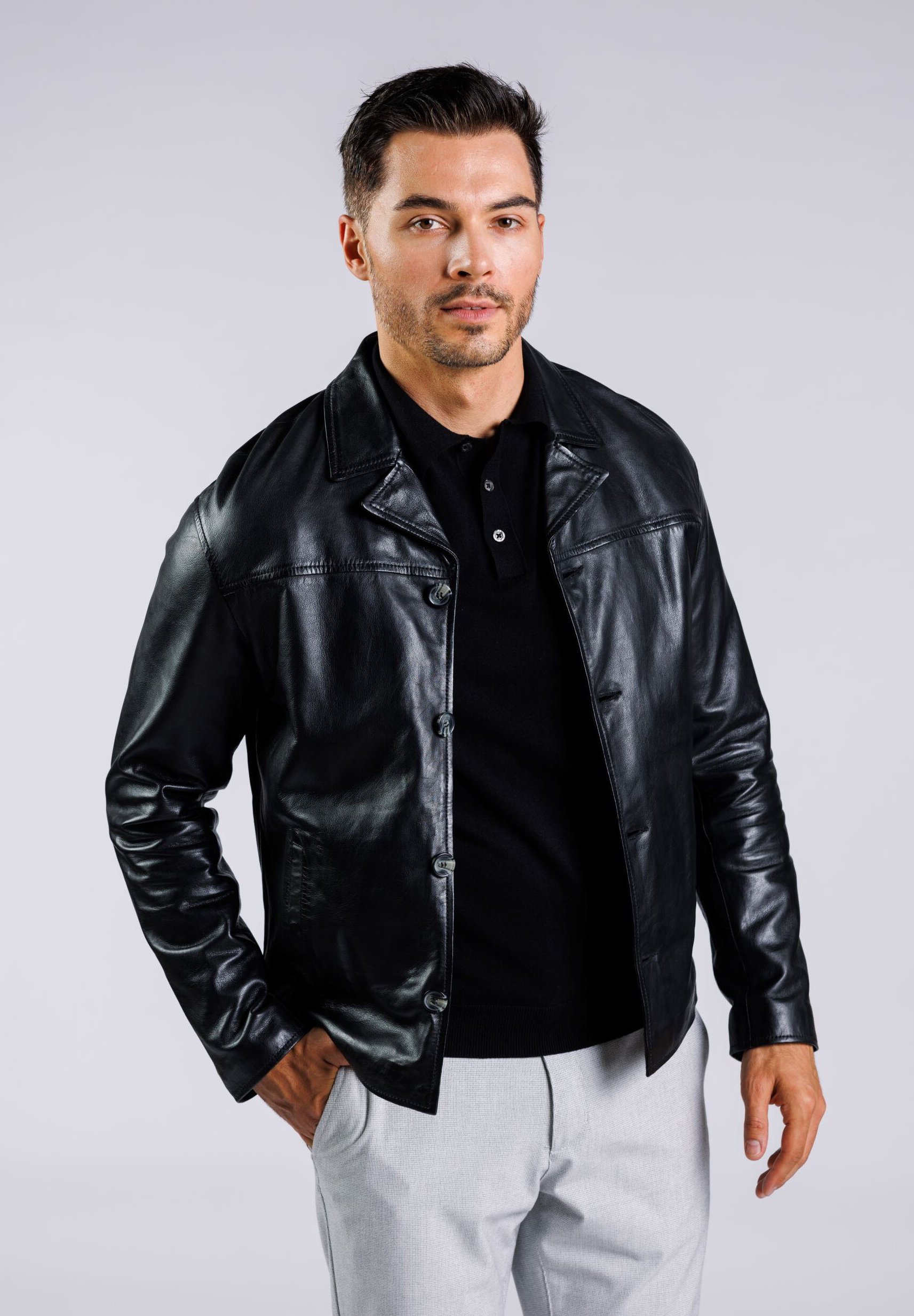 Freaky Nation SHORT NORDIC - Leather jacket - black - Zalando