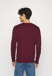 TOM TAILOR V NECK  - Pullover - wine red melange