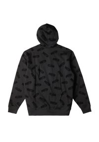 Felpa nera con una texture morbida, caratterizzata da un motivo in rilievo su tutta la superficie. Include cappuccio e polsini e orlo a coste.