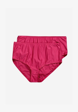 Roze gestreepte panties van gladde stof, met een elastische tailleband en een gematigde snit. Inclusief twee op elkaar gestapelde paren.