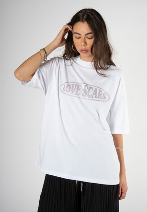 GLITTER LOGO TEE UNISEX - T-Shirt print - white