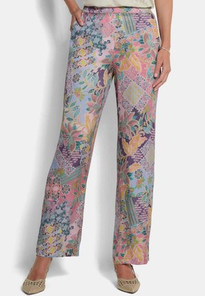 Stoffhose - sage/rosé patterned