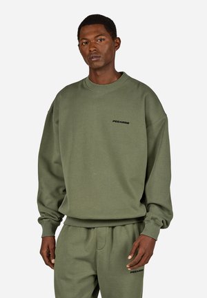 LOGO - Felpa - washed faded olive black