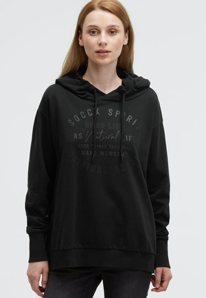 MIT TONIGEM PRINT UND ZIPPERN - Kapuzenpullover - black