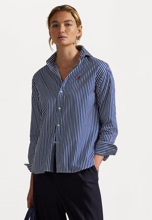 RELAXED FIT STRIPED COTTON SHIRT - Skjortebluse - royal/white