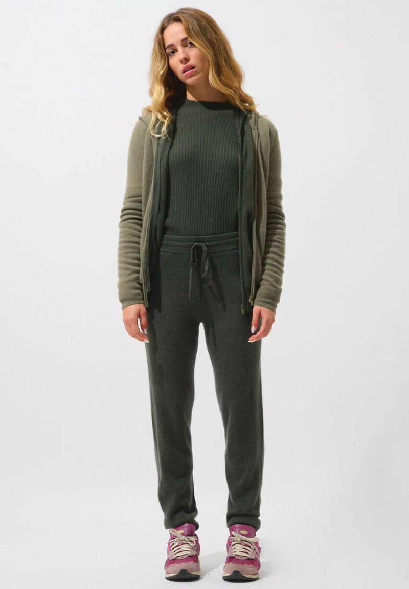 Authentic Cashmere COLOMBIS FULL ZIP WITH HOOD - Chaqueta de punto - army