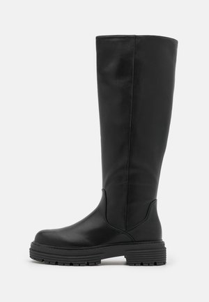 Stivali con plateau - black