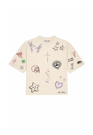 Mira Paris, FLASH TATTOO 1 BOXY TEE 26 UNISEX - Tričko s potlačou - natural raw