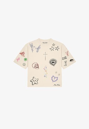 Mira Paris, FLASH TATTOO 1 BOXY TEE 26 UNISEX - Tričko s potlačou - natural raw