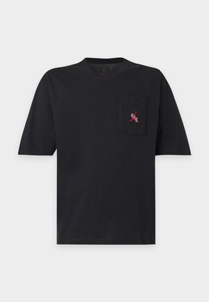 Jordan, POCKET CREW - Βασικό μπλουζάκι - black/gym red