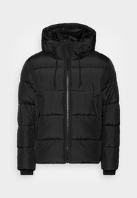 PUFFER JACKET WITH HOOD ZIPPER POCKETS - Casaco de inverno - black