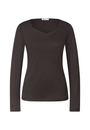 Street One, LANGARM SHIRT MIT CARRÉ AUSSCHNITT - T-shirt à manches longues - black coffee