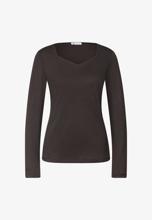 Street One, LANGARM SHIRT MIT CARRÉ AUSSCHNITT - Camiseta de manga larga - black coffee