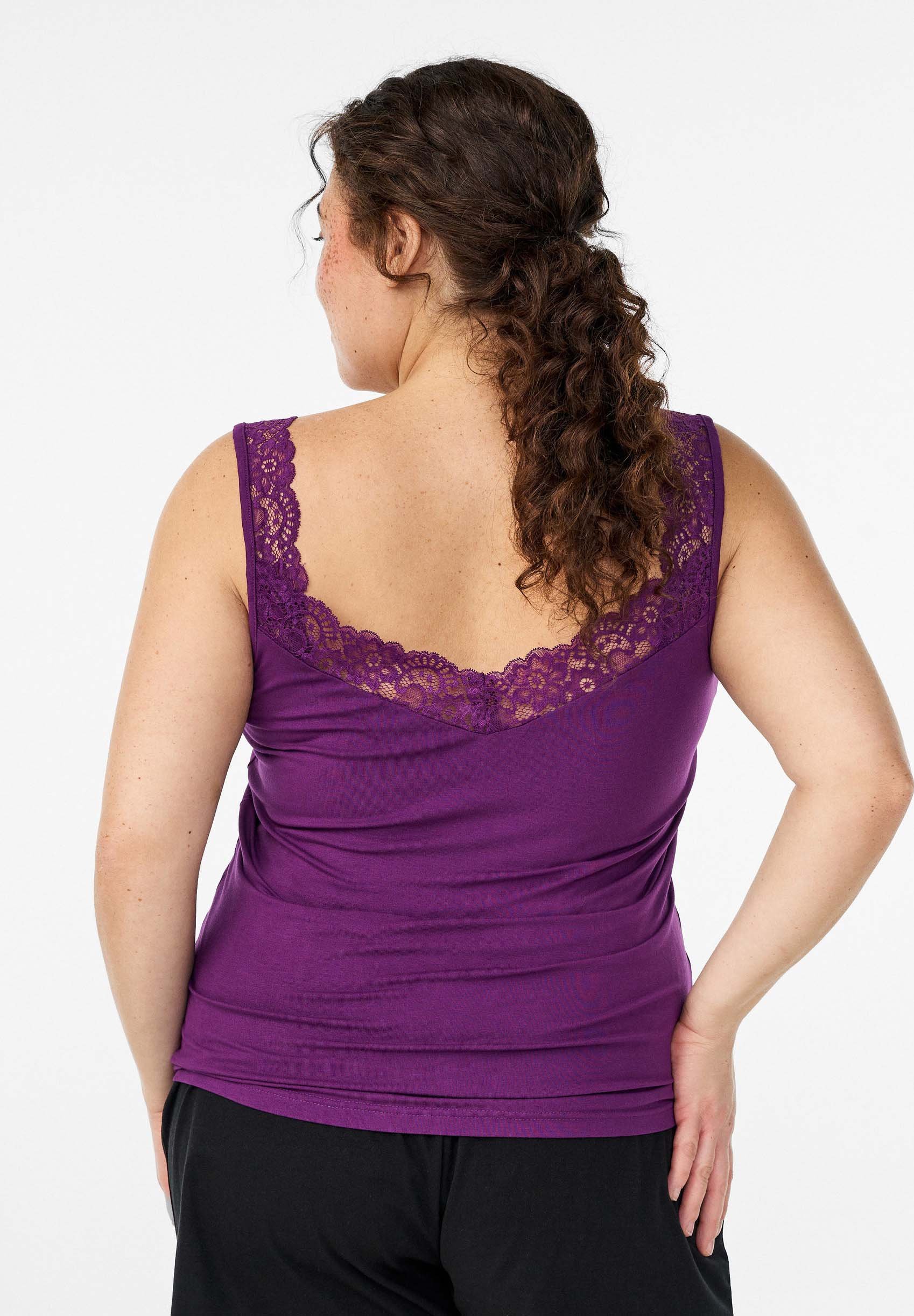 Zizzi Top - plum purple/dark purple - Zalando