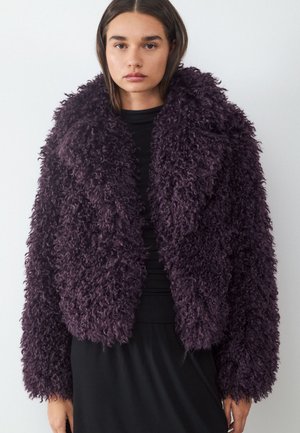 Balmohk, Faux Fur Lapel Collar - Giacca invernale - burgundy