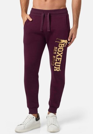 JOGGING SLIM FIT  WITH LOGO - Jogginghose - bordeaux