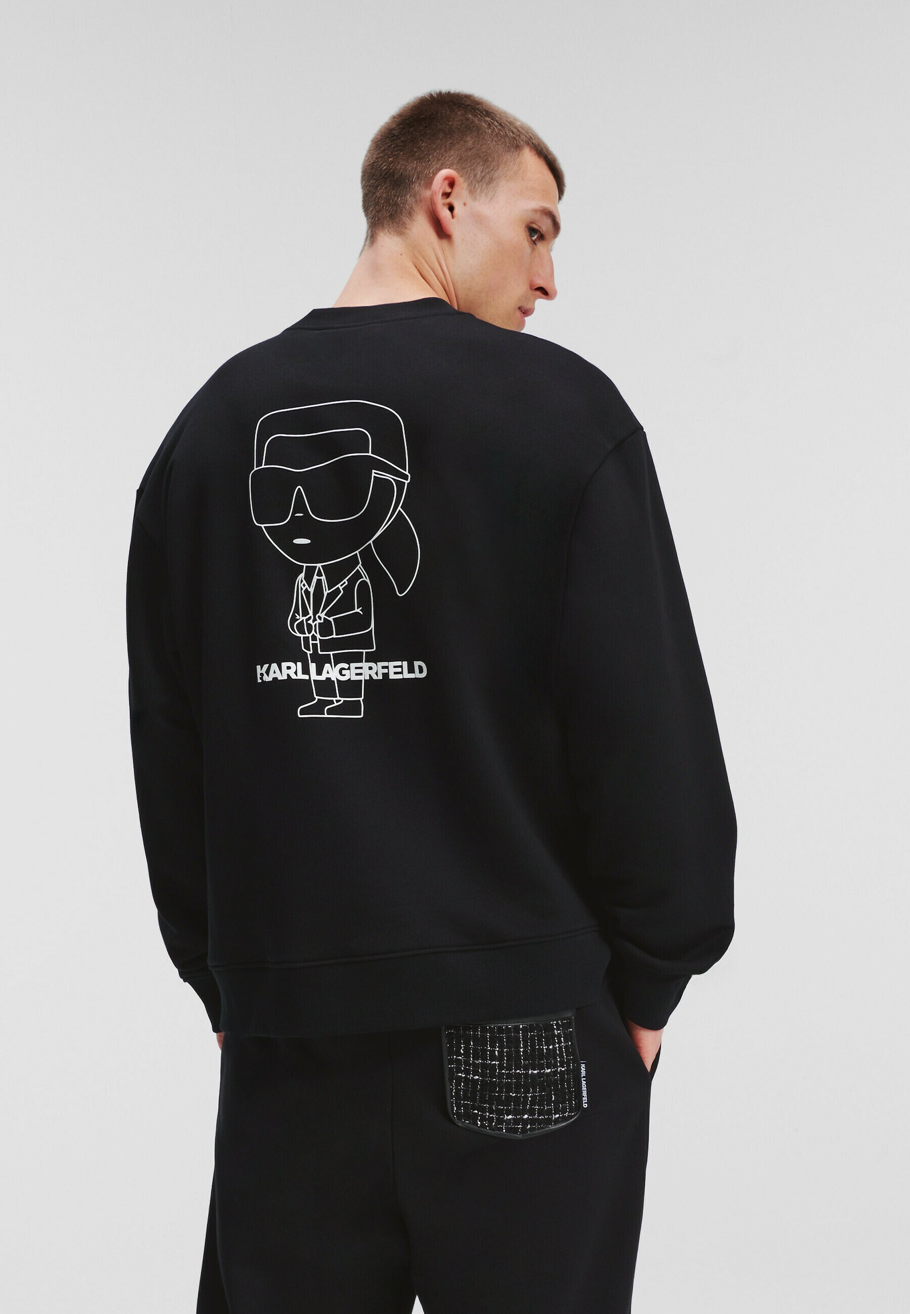 KARL LAGERFELD OVERSIZED IKON OUTLINE - Sweatshirt - black - Zalando