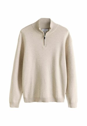 Next, REGULAR FIT - QUARTER ZIP JUMPER - Maglione - oatmeal
