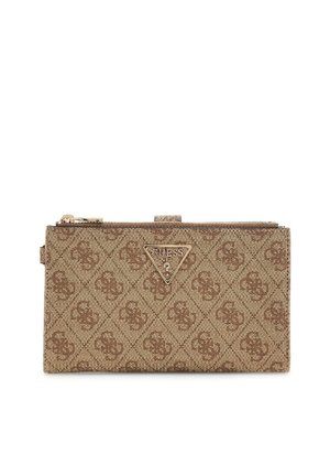 Guess, LAUREL II SLG DBL ZIP ORGNZR - Portafoglio - latte logo