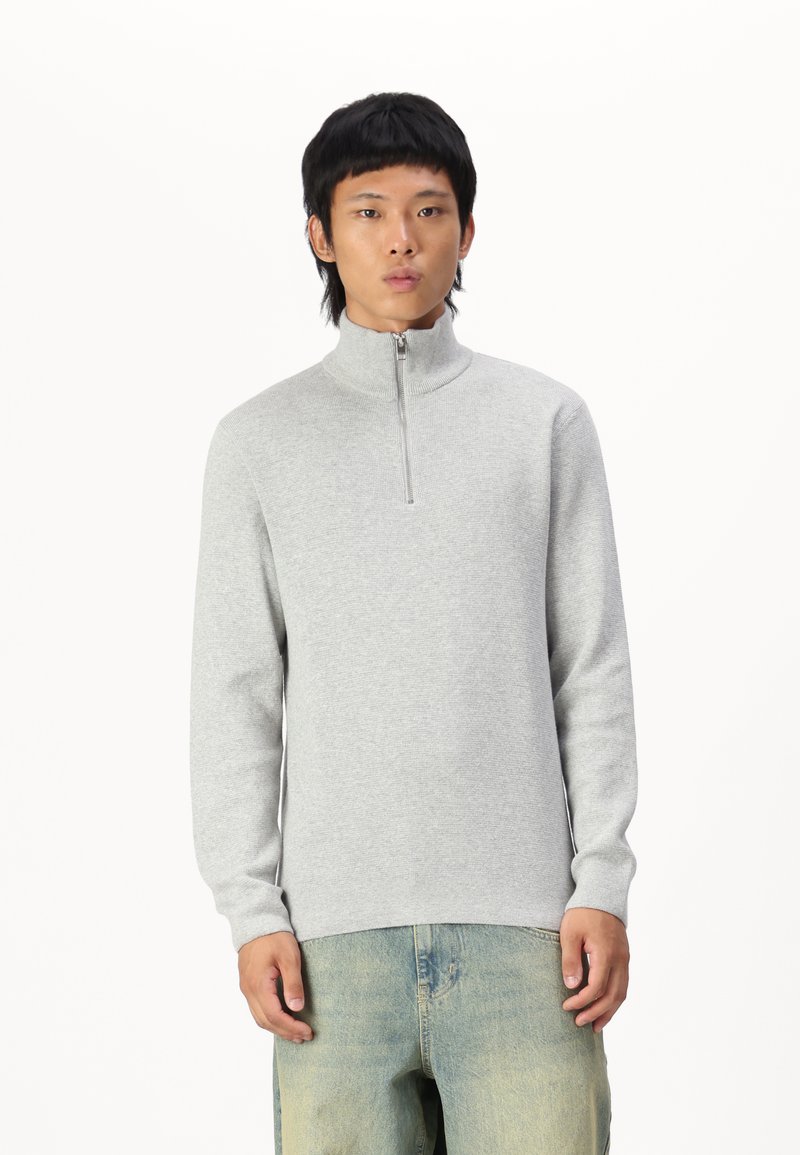 Jack & Jones PREMIUM JPRBLAMILANO HALF ZIP - Džemperis - light grey melange