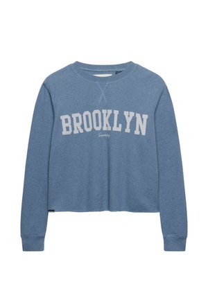 Superdry & Co, SUPERDRY ATHLETIC ESSENTIAL GRAPHIC LONG SLEEVE TOP.. - Maglietta a manica lunga - tidal blue marl