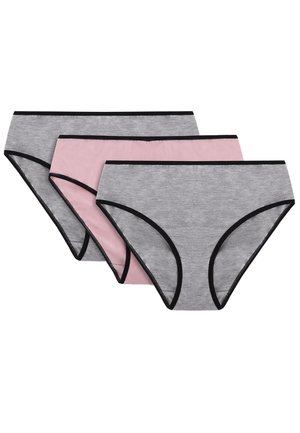 3-PACK - Slip - black elastic grey pink grey