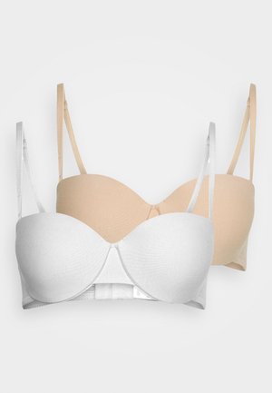 LASCANA, PETITE FLEUR BY LASCANA 2 PACK - trägerloser/variabler BH - skin/white