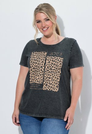 MIAMODA, T-SHIRT, KOMFORT FIT, LEO-MOTIV, VINTAGE LOOK - Print T-shirt - black