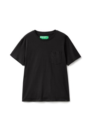 United Colors of Benetton SHORT-SLEEVED CREW NECK  WITH POCKET TAG ON THE SIDE - Camiseta básica - black