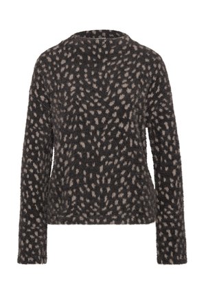 Street One, LONG-SLEEVE TURTLE NECK SHIRT WITH PATTERN - Pullover - black coffee