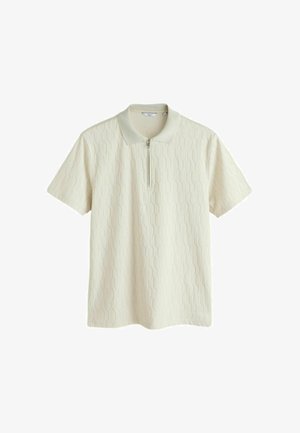 Next, SLIM FIT - SMART JAQUARD POLO SHIRT - Polo shirt - ecru