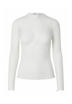 Pieces, LONG SLEEVED TOP PCVIO MESH - Blouse - cloud dancer