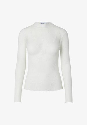 Pieces, LONG SLEEVED TOP PCVIO MESH - Blouse - cloud dancer