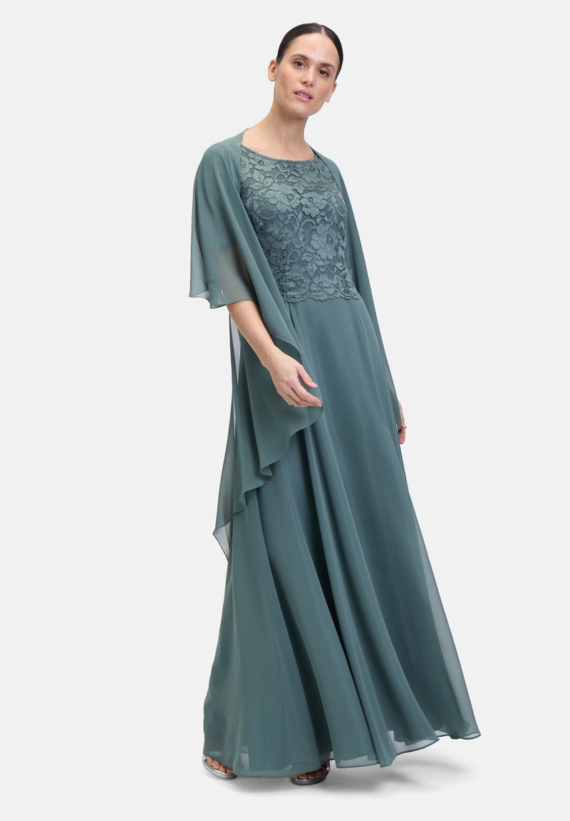 Vera Mont STOLA MIT VOLANT - Poncho - eucalyptus leaf