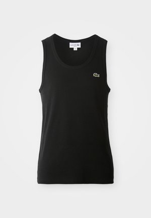 Must mustriba särk laia varrukaevaavadega. Rinnal on väike roheline ja valge Lacoste logo. Valmistatud pehmest puuvillaste materjalidest.
