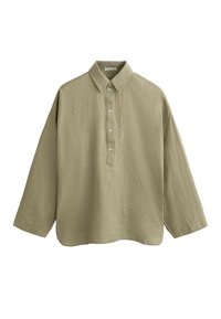 OVERSIZE LINEN - Pusero - mottled green