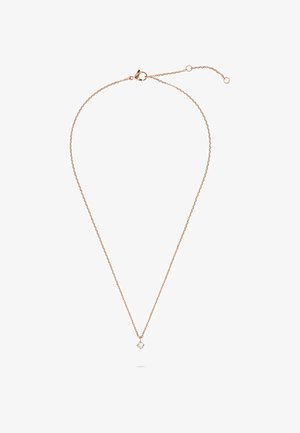 Fin rose gold-kæde med en enkelt lille klar ædelstensvedhæng og justerbar lås.