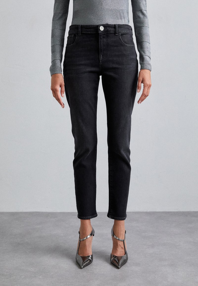 Emporio Armani 5 TASCHE - Džíny Straight Fit - denim nero