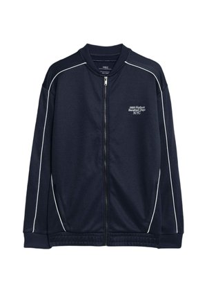 TRICOT SLOGAN ZIP - Tröja med dragkedja - navy