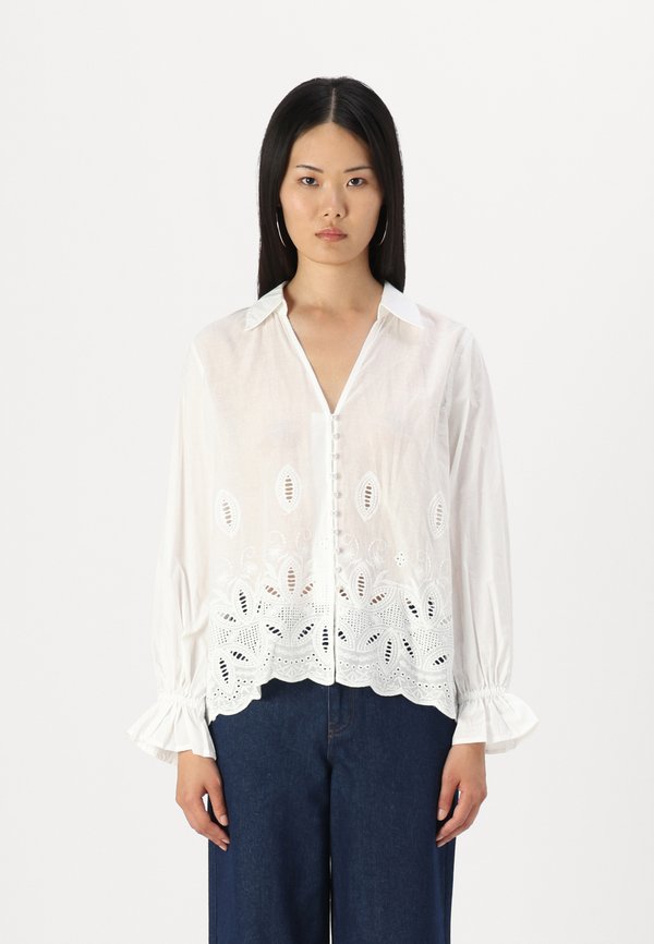 OBJEDITH - Button-down blouse - cloud dancer