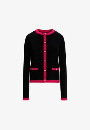 Luisa Spagnoli MATERIALE - Adīta jaka - nero fucsia