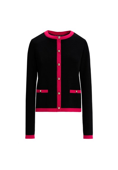 Luisa Spagnoli MATERIALE - Chaqueta de punto - nero fucsia