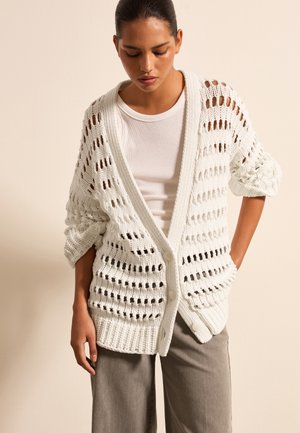 OVERSIZED OPENWORK - Strickjacke - cream white