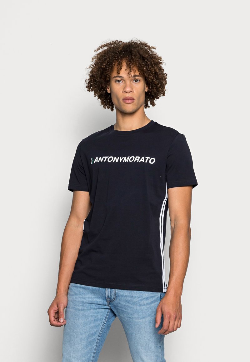 Antony Morato SLIM FIT WITH RUBBER INJIECTION - T-shirt estampada - ink blu